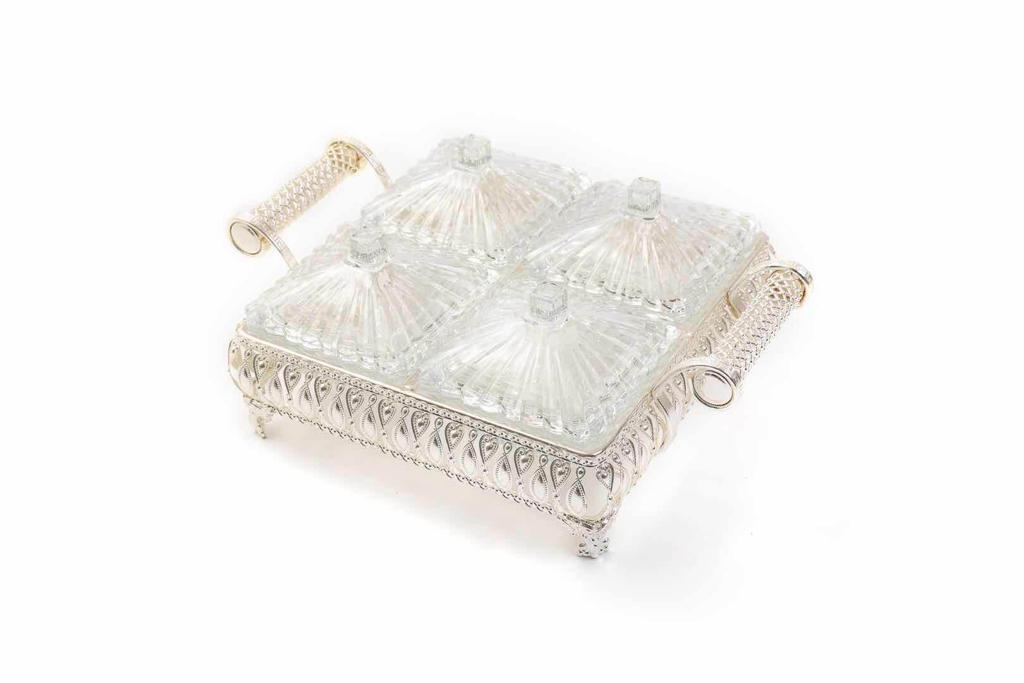 Candybox glas zilver 4-delig