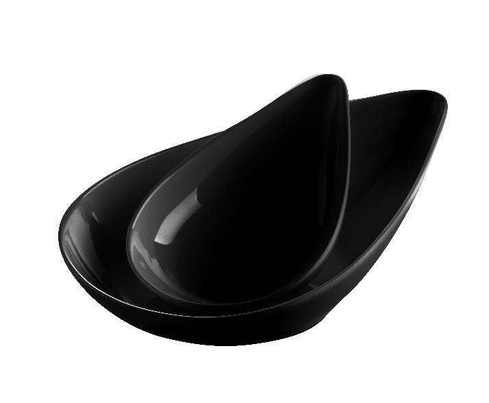 Melamine druppelschaal (M) zwart