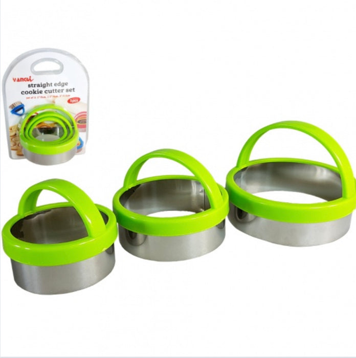 Straight Edge koekjes Snijder niet gekarteld 3pcs