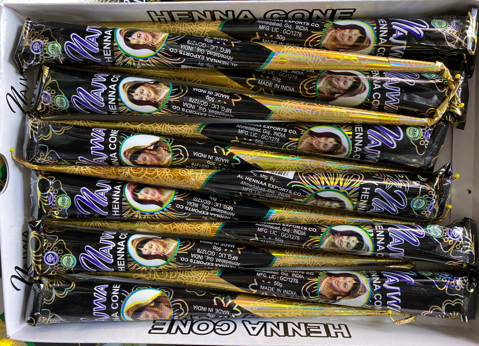 Henna tubes, cones, zwart, (50g)
