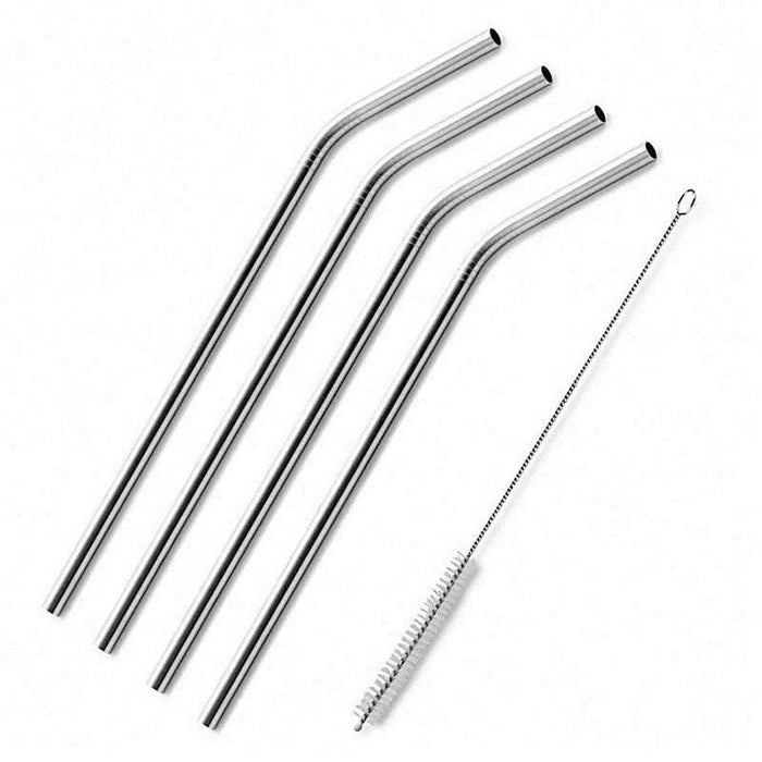 Metaal rietjes, (4 stuks)