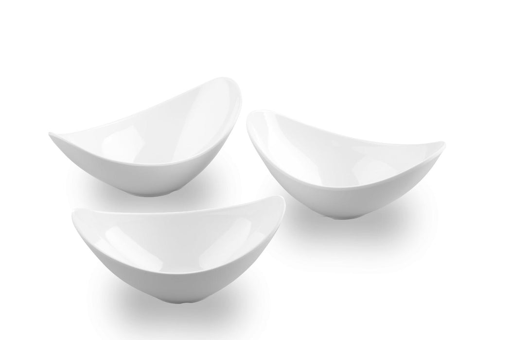 Melamine gebogen schaal medium, 23cm, wit