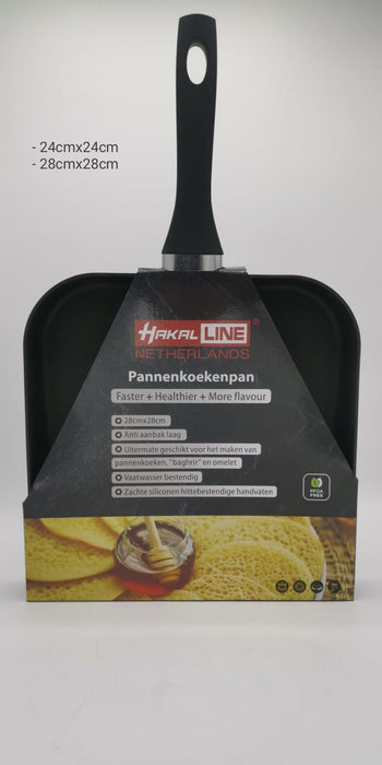 Pannenkoekenpan, baghrirpan, vierkant, 24cm