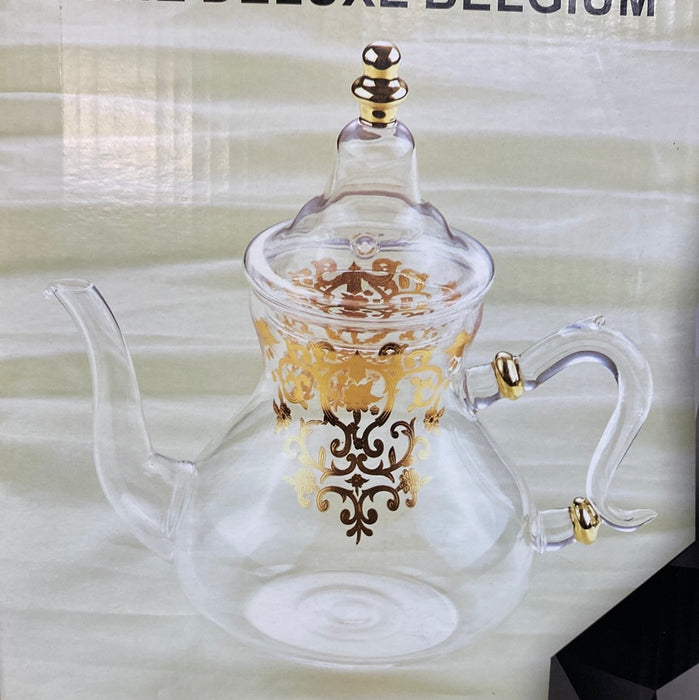 Glas theepot goud 1,5L