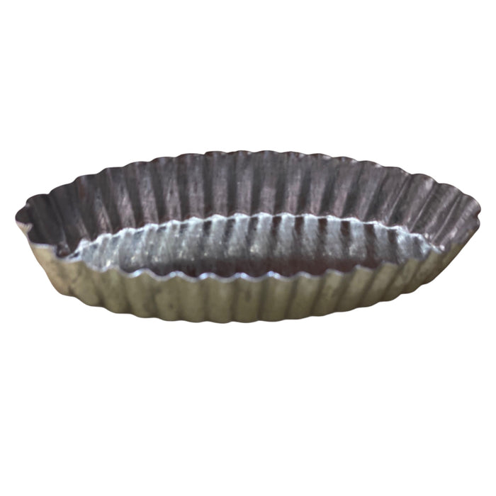 ovale bakvorm, bootvorm, zilver 8cm