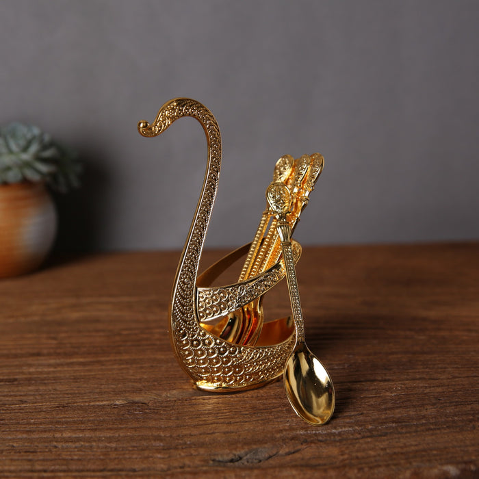 koffie - theelepels - goud-6 stuks
