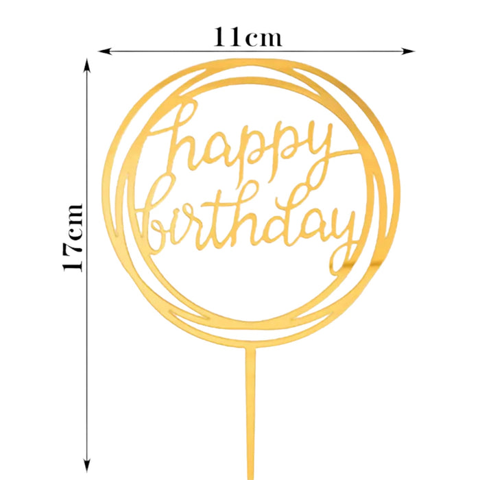 Verjaardag Cake Topper - Cake topper Happy Birthday goud