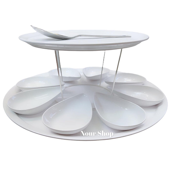 Melamine borden set wit (8p)