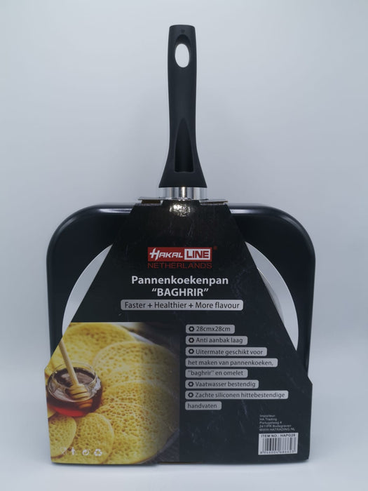 Pannenkoekenpan, baghrirpan, vierkant, 28cm
