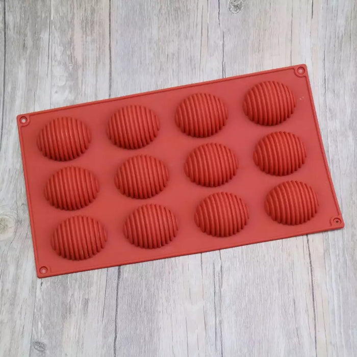 siliconen ovale vorm met streepjes, bakvormpjes - 12