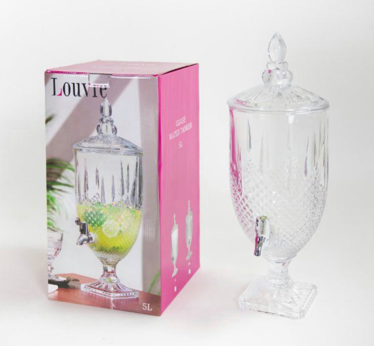 Glazen drankendispenser met kraantje 5L