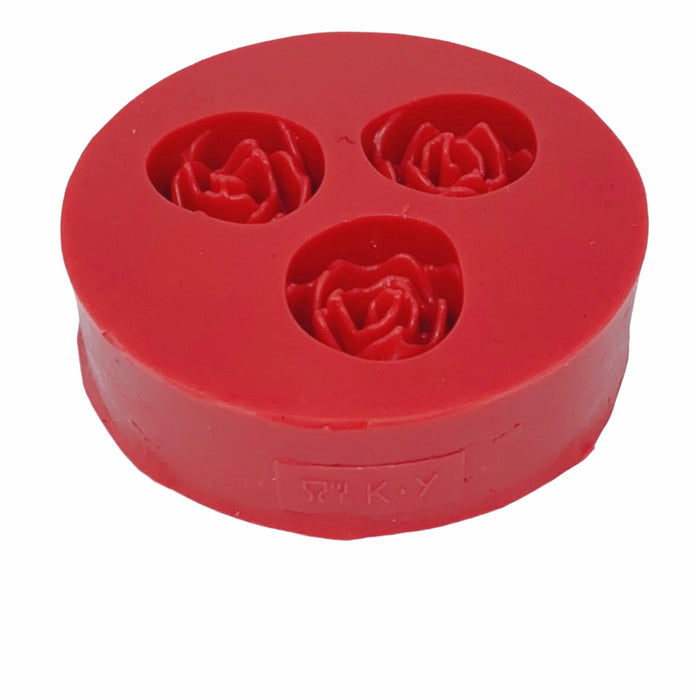 Fondant 3 rozen Mal – Siliconen versiering vorm – rood
