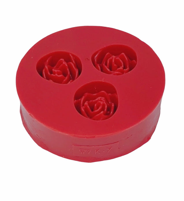 Fondant 3 rozen Mal – Siliconen versiering vorm – rood
