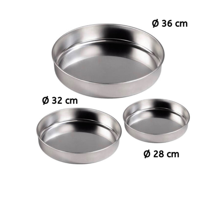 Ronde ovenschaal inox , (3 stuks)