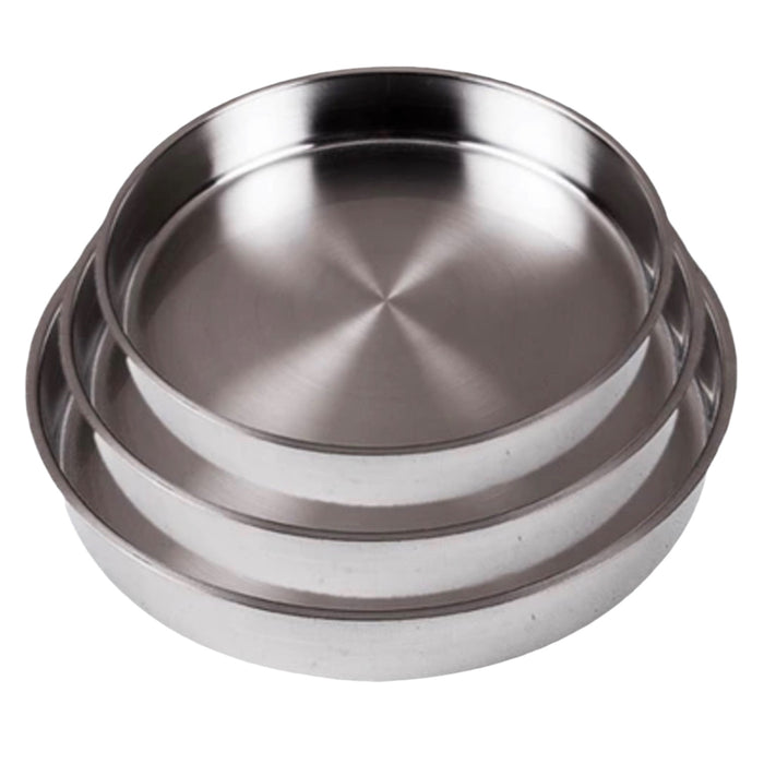 Ronde ovenschaal inox , (3 stuks)