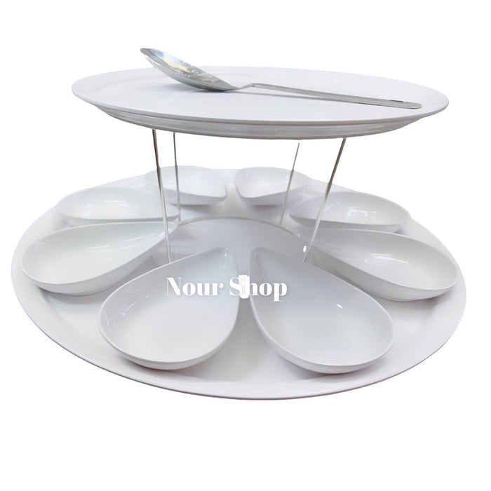 Melamine borden set wit (8p)