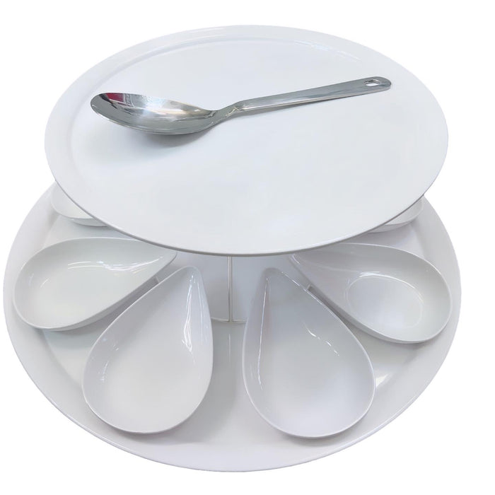 Melamine borden set wit (8p)