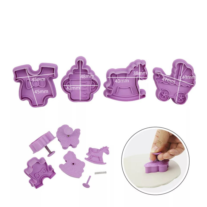 uitsteekvormpjes baby shower( 4stuks )