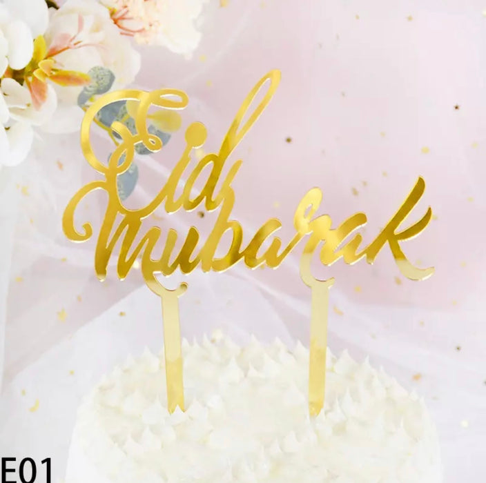 Eid mubarak topper voor taart -L (1stuk)
