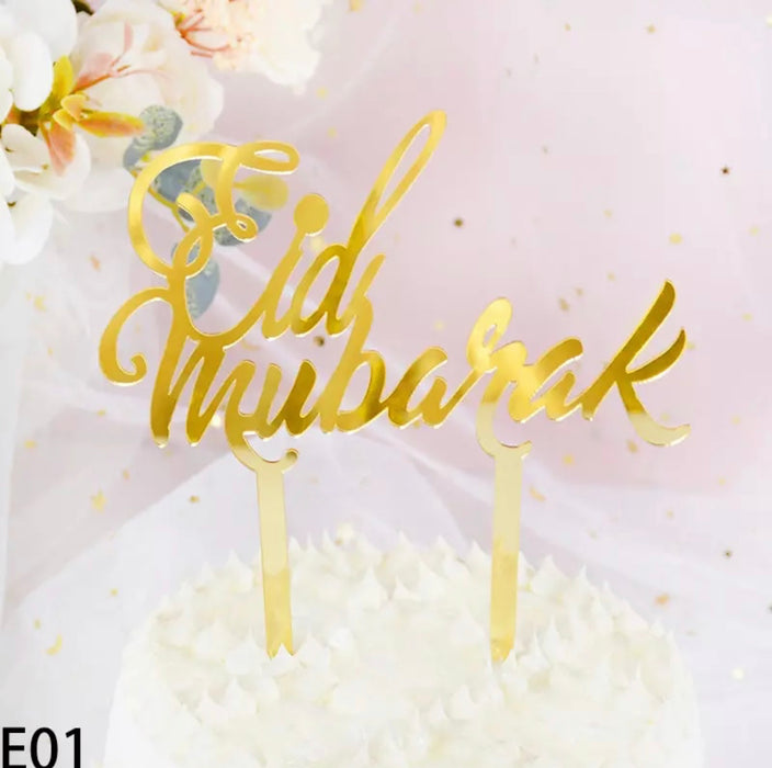 Eid mubarak topper voor taart -L (1stuk)