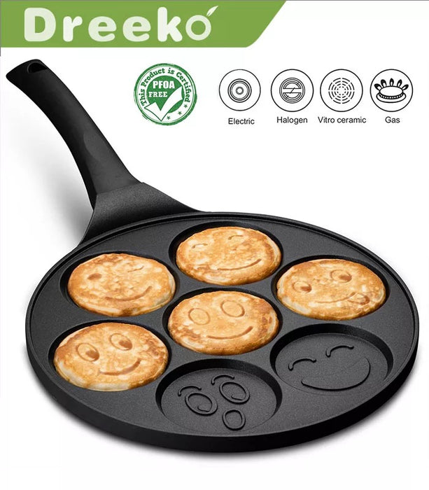 Mini pancake pan Smiley ,pannenkoekenpan , Crêpemaker