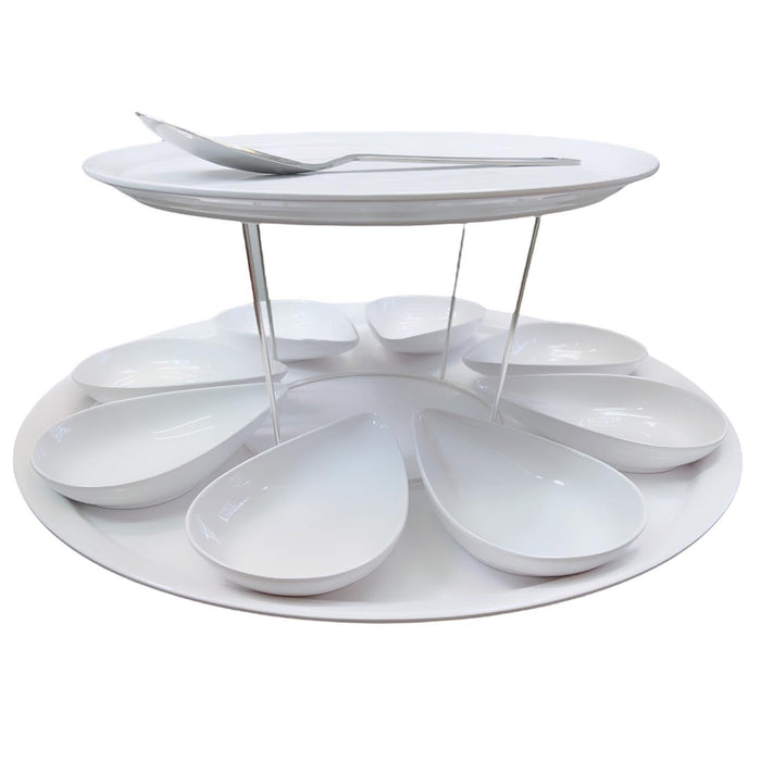 Melamine borden set wit (8p)
