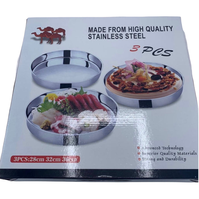 Ronde ovenschaal inox , (3 stuks)