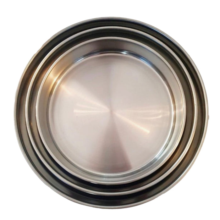 Ronde ovenschaal inox , (3 stuks)