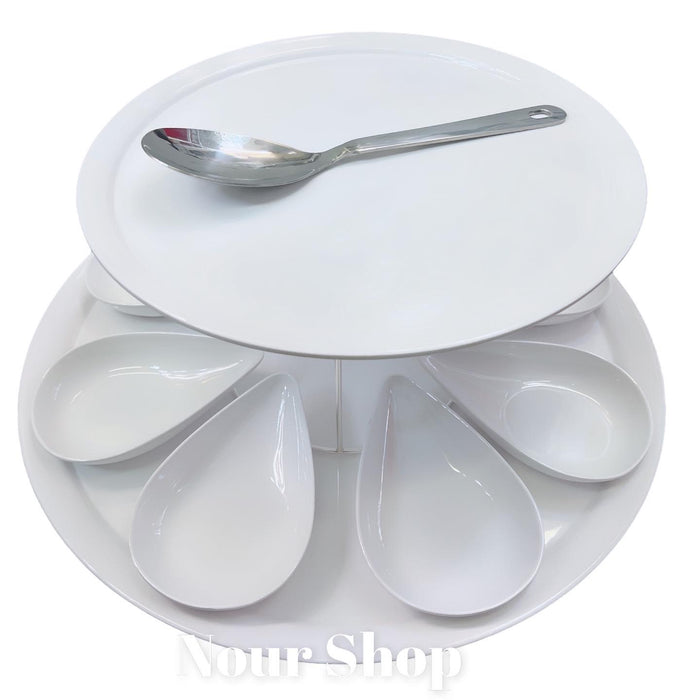 Melamine borden set wit (8p)