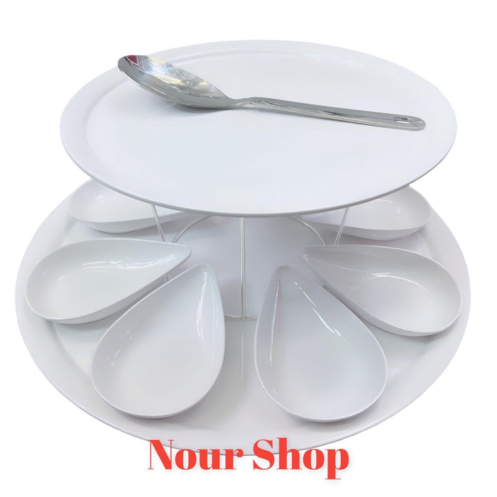 Melamine borden set wit (8p)