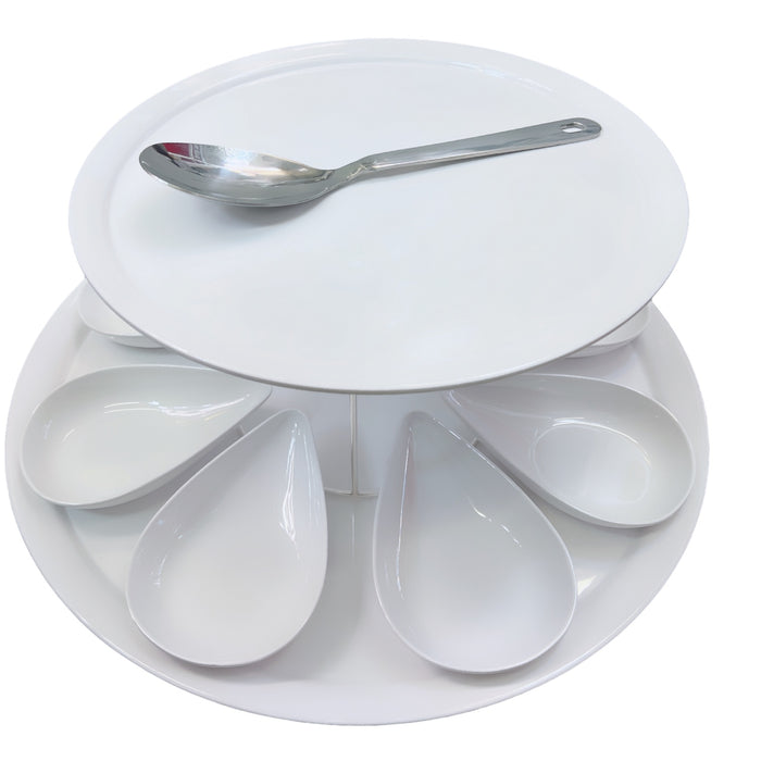 Melamine borden set wit (10p)