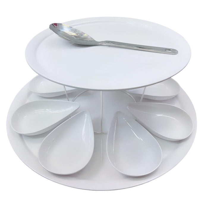 Melamine borden set wit (8p)