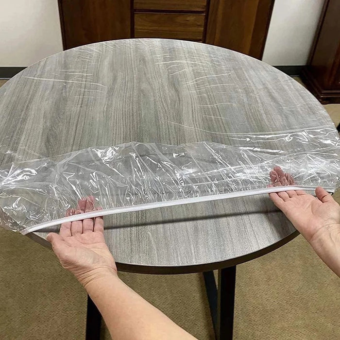 plastic tafelkleed met elastiek rond - Ø 1 m