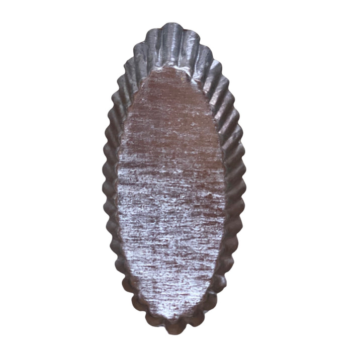ovale bakvorm, bootvorm, zilver 8cm