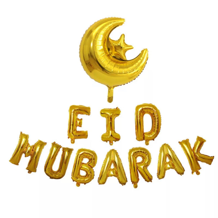 Folieballonen  letters slingers Eid Mubarak