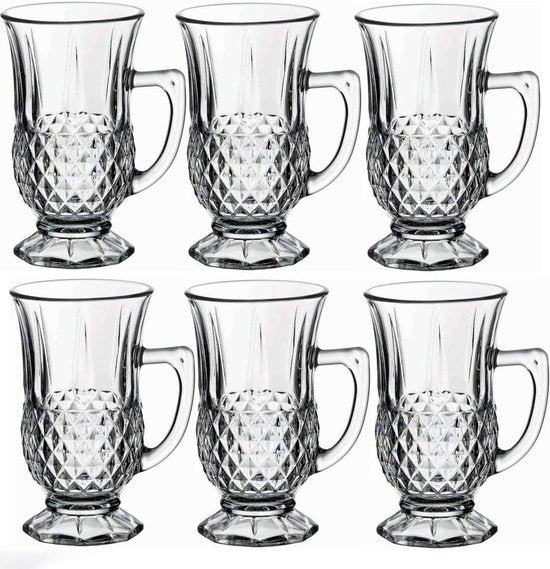 Luxe drinkglazen met handvat 160ml (6stuks)
